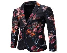 Men Rose Floral Blazers Suits Jackets High Quality Lovely Angel Mens Printed Blazer Euro Size Single Breasted Blazer Masculino35055749221