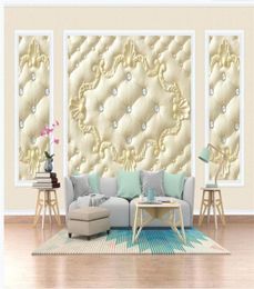 Luxury European classic painting wallpaper Palace Golden Carved 3D Soft Package wallpapers Background Wall8232128