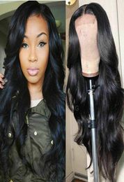 HD Lace Wig Human Hair Body Wave Full Lace Wigs Bleachable Natural Black Lace Front Wig with Natural Hairline 3914377