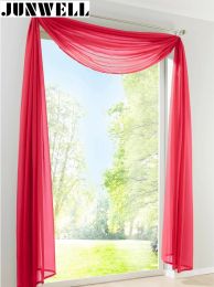 Curtains Hot Sale Multicolor Window Scarf European Style Valance Curtain Scarf Curtain For Living Room 11 Colors