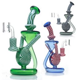 Phoenix 8 Inches Recycler Oil Rig Glass Smoking Water Bongs Glass Vase Shisha With Insert Perc Smoking Pipes With A Quartz Banger