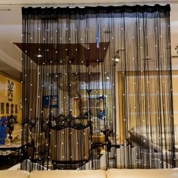 Curtains 100*200cm Beaded Curtain Glitter Crystal Tassel String Line Door Curtains Window Room Divider Decorative Tulle Curtains for Room