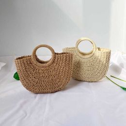 Large Capacity Beach Bag Summer Vacation Women's Woven Seaside Style Grass Handbag Bag