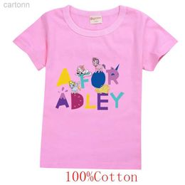 T-shirts 2-16Y 2024 Summer Fashion A FOR ADLEY Costume Kids Short Sleeve Tops Teenagers Boys Cotton T-shirt Baby Girls Cute Jeresy TShirt ldd240314