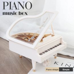 Boxes Music Box Vintage Creative Gift Piano Shape Musical Toy Music Box for Birthday Wedding Christmas Home Bedroom Decor Friend Gift