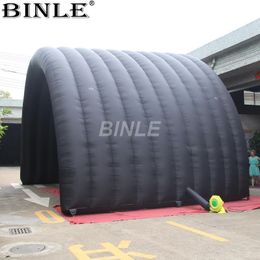 Großhandel 12x6x5mh (40x20x16.5ft) Mustifunktional Riese Black Blasable Tunnel Zelteingangsbühne Marquee Baldachin für Ereignisse