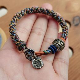 Strand Tibetan Ethnic Style Lucky Beads Bracelet Zachilam Woven Special-Interest Design Personality Thangka Carrying Strap