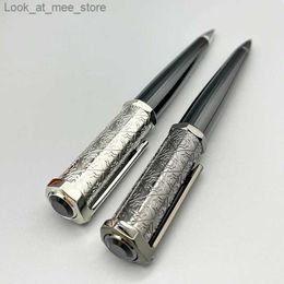 Fountain Pens Fountain Pens Yamalang CT Ballpoint Pen Santos Dumont de Heptagon black bucket snowflake pattern luxury silver decoration serial number Q240314