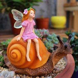 New Snail Flower Mini Fairy Micro Landscape Courtyard Garden Horticulture Decoration Animal Statue