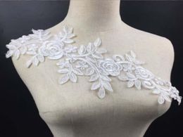 patches fabric collar Trim Neckline Applique for dressweddingshirtclothingDIYcraftSewing flower Floral lace rose goldenwhit9033403