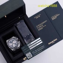 AP Gentlemen Watch Titanium Watch Epic Royal Oak 26420SO Black Plate Chronograph Mens Steel Automatic Machinery Swiss Famous Watches Luxury Date Display Diameter