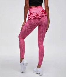 Women Yoga Pants Sexy Sport leggings Push Up Tights Gym Leggings High Waist falbala Fitness Running Slim Athletic Trousers5943639