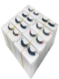 False Eyelashes Natural Colored Lashes In Bulk Whole Color DD Curly Faux Mink Full Russian Strip Lash Vendor Pink Green Mix5715001