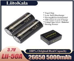 HK LiitoKala Rechargeable Battery Lii50A 26650 5000mah 2665050A Liion 37v for Flashlight 20A new packing2270571