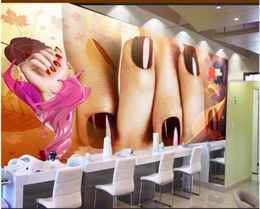 3d wallpaper custom po mural Beauty salon nail tv background home decor 3d wall murals wallpaper in the living room2054862