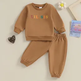 Clothing Sets Baby Girl Clothes Matching Set Long Sleeve Waffle Tops And Elastic Pants Toddler Sweatsuits Fall Outfit