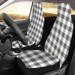 Car Seat Covers Gingham Colourful Accessories Front Set Of 2 For Vehicle SUV Truck Van Protector