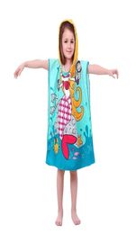 CoverUps Kids cartoon Bathrobes Kids Bath Towels Hooded Poncho Mermaid towel Swim Pool Beach towel Cartoon Kids Cloak Mermaid Bat5327131