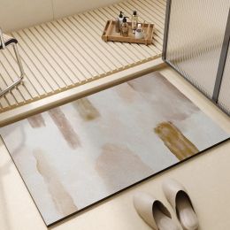 Mats Water Absorbent Bathroom Mat Bath Rug Diatomite Rectangle Bath Carpet Quick Drying Shower Bathtub Door Floor Mat