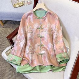 Women's Jackets 2024 Tang Suit Chinese Style Young Cheongsam Autumn Long Sleeve Dress Vintage Embroidered Short Coat Blouse Wear