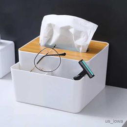 Tissue Boxes Napkins Plastic Tissue Box Wooden Lid Round/Square Napkin Holder Container Wet Tissue Paper Dispenser Case Modern Home Car Organiser