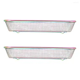 Kitchen Storage 2 Pcs Tableware Basket Chopstick Rack Clothes Drying Utensil Container Rectangle Holder