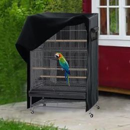 Covers Large Black Bird Cage Cover Washable Windproof Parrot Cages Square Dustproof Blackout Shade Cloth Breathable Birdcage Protective