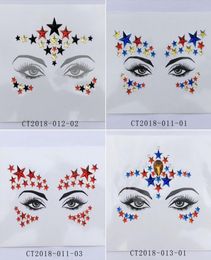 Body Face Art Flash Forehead Gems Tattoo Stickers Women Prom Easy Use DIY Adhesive Eye Crystal Temporary Decor Jewel Paste 10cpss7734837