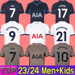 2023 2024 SON Soccer Jerseys MADDISON ROMERO KULUSEVSKI RICHARLISON KULUSEVSKI VAN DE VEN BISSOUMA JOHNSON Tottenham Football kit shirt SPURS Men kids sets