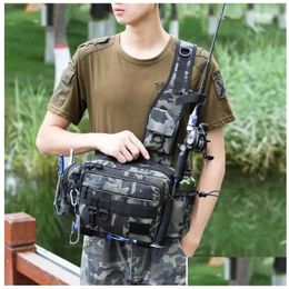 Fishing Accessories Accessories Mtifunctional Fishing Tackle Bags Single Shoder Crossbody Bag Waist Pack Fish Lures Gear Utility Stora Dhj6S