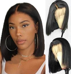 Brazilian Straight Bob Wig Full Lace Human Hair Wigs Lace Front Wig PrePlucked Hairline With Baby Hair Remy Hair 814inch For Blac2730331