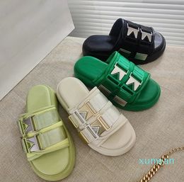 new designer fashion slippers thick bottom casual beach sandals nylon waterproof platform casual shoes size 35-41 with box