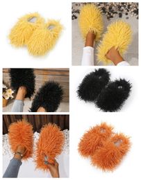 Sandals Hot Selling Fur Slipper Mule Woman Daily Wear Fur Shoes White pinks Black browns Metal Casual Flat Shoe Trainers Sneakers GAI softs