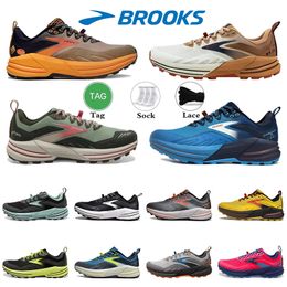 2024 designer brooks running shoes men women Brook Cascadia 16 Launch 9 Hyperion Tempo triple black white mesh sports sneakers mens trainers runners Jogging Walking