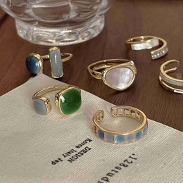 Ring Design High Sense Women Fashion Personality Indifference Few Styles Japanese Light Luxury European Jade Adjustable Ring