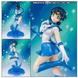 Action Toy Figures Anime Sailor Moon Crystal Sailor Mercury Mizuno Ami PVC Action Figure Statue Collectible Model Kids Toys Doll Girl Gifts 17cm ldd240314