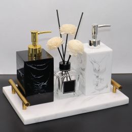 Supplies Weddiing Gift Home Decor Resin Bathroom Set Imitation Marble Washroom Accessories Toothbrush Holder Soap Dispenser Soap Dish Bat