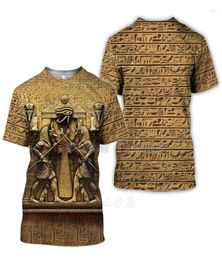 Men039s TShirts Summer Mysterious Retro Ancient House Egyptian Totem 3d Printing Shortsleeved Harajuku Aesthetic Clothing Men3143126