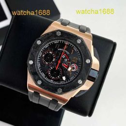 AP Gentlemen Watch Titanium Watch 26062 Forged Carbon 18k Rose Gold Case 44mm Diameter Automatic Mechanical Mens Watch