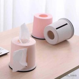 Tissue Boxes Napkins Plastic Tissue Box Round Living Room Pumping Boxes Creative Cylinder Multifunctional Household Toilet Roll Paper Storage