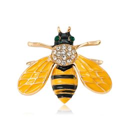 Enamel Diamond Yellow Bee Brooch Jewelry Brooches Women's Fruit Corsage Pins Fashion Women Jewelry