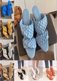 2021 New Women Original Genuine Leather Hollow out Weave High heels Gladiator Sandal Ladies Girl Fashion Slipper Beach Shoes8094915