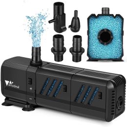 Pumps 4 In 1 Submersible Aquarium Water Pumps Ultra Silent Oxygen Air Pump Wave Maker for Hydroponics Pond Fish Tank Sponge Philtre