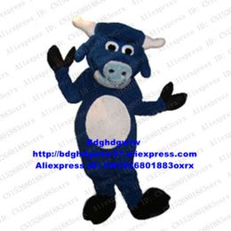 Mascot Costumes Blue Buffalo Bison Ox Bull Cow Cattle Calf Mascot Costume Adult Cartoon Character Commemorate Souvenir Circularise Flyer Zx1595