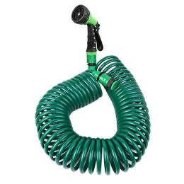 Reels 7.5M/15M/30M Retractable Coil Magic Flexible Garden Water Hose Car Cleaning Spring Pipe Plastic Hose Plant Watering W/ Spray Gun