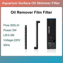 Accessories 3W Aquarium Surface Oil Skimmer Filter Mini Mute Auto Oil Film Processor Remove Tool for Fish Tank Water Filtration 220240V EU