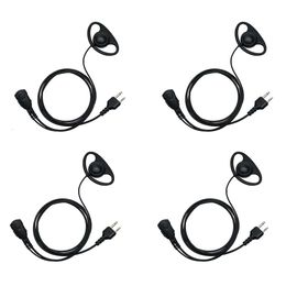 4 Pack Walkie Talkie Earpiece Headset with PTT Mic for Midland Two Way Radio