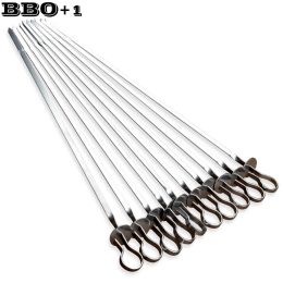 Skewers 6/10/12PCS 35cm Stainless Steel Barbecue Skewers Food Meat Kebab Flat BBQ Needle Stick Fork Outdoor Picnic Barbecue Accessories