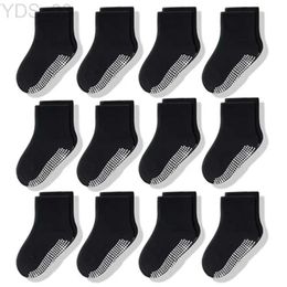 Kids Socks 12 Pairs/Lot Non Slip Toddler Socks with Grip for Boys Girls Baby Infants Kids Anti Skid Cotton Crew Socks 1-7Years YQ240314