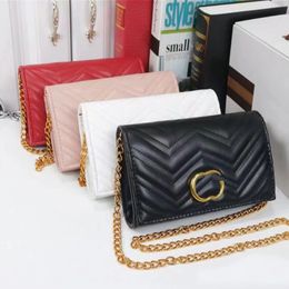 1Flap Luxury Handbags Tote Clutch Fashion Checked Thread Purse Double Letters envelope Bags Shoulder hand bag Mini Leather purse gold chain Cross Body bags